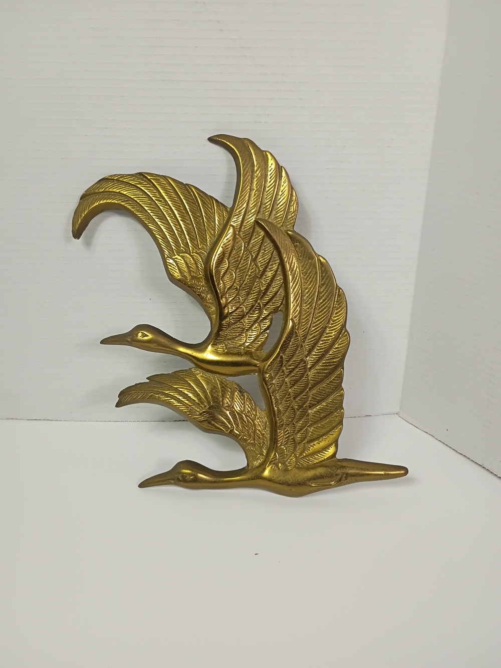 Vintage Large Brass Flying Geese Wall Art / Brass Wall Art/ Retro Décor Art